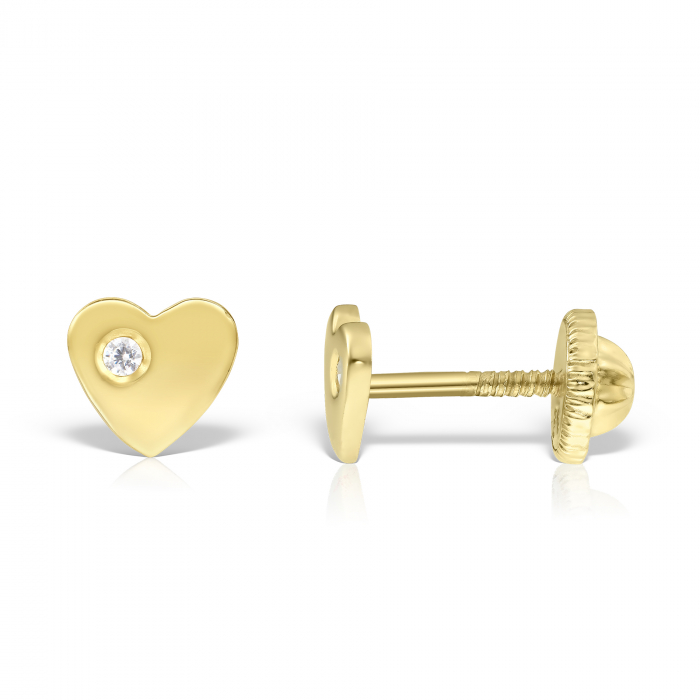 Cercei-copii-cu-protectie-aur-galben-14K-Kalini-Inimi-mici-cu-diamant-lateral-5 mm [2]