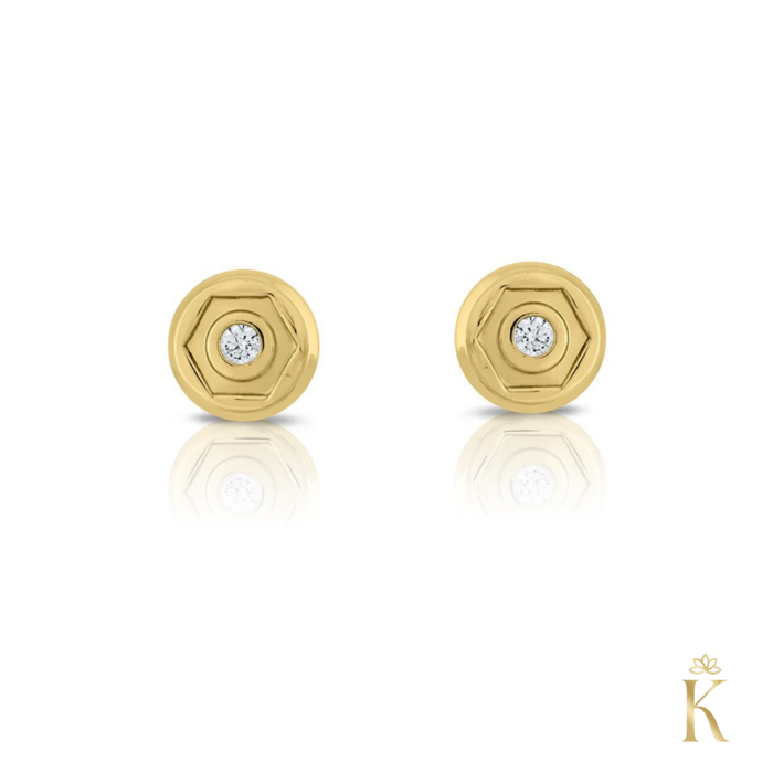 Cercei-copii-aur-galben-cu diamant-0.03CT [2]
