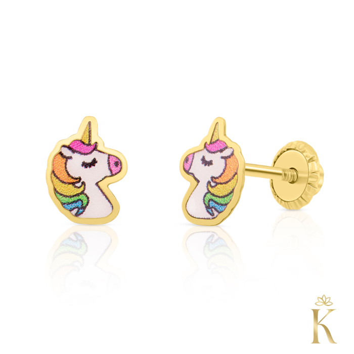 Cercei-aur-copii-Unicorni-6x5mm [2]