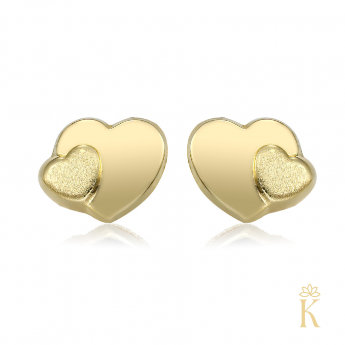 Cercei-cu-protectie-pentru-copii-Doua-Inimioare-aur-galben-18K-Kalini [2]
