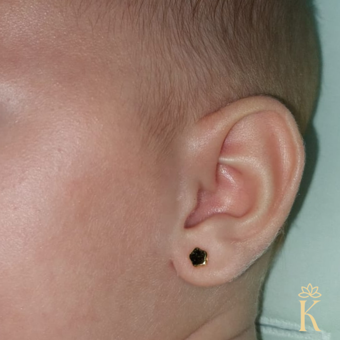 Cercei-bebelusi-aur-galben-18K-Floricele-pline-4mm-Kalini [2]