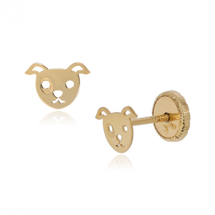 Cercei-cu-protectie-pentru-copii-aur-galben-14K-Catelusi [3]