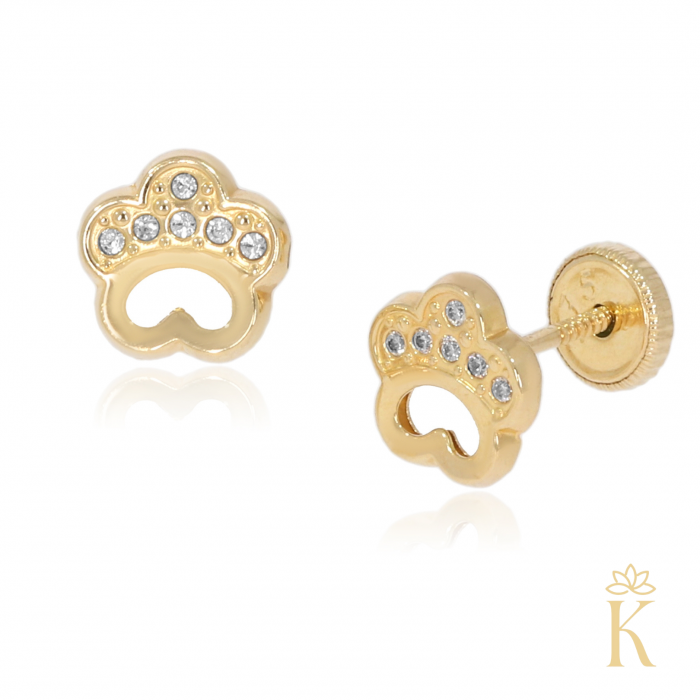 Cercei-copii-cu-protectie-aur-galben-Flori-decupate-cu-zirconia [3]