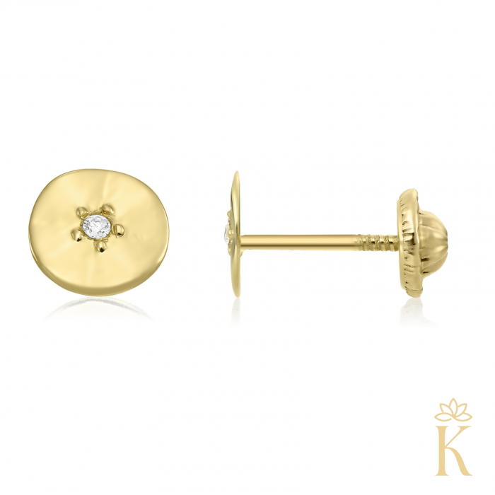Cercei-cu-protectie-aur-galben-Rotunzi-cu-diamant-Kalini [2]