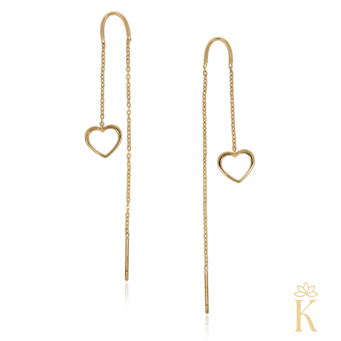 Cercei-lungi-fete-aur-galben-14K-Inimi-pe-lantisor-Kalini (2) [2]