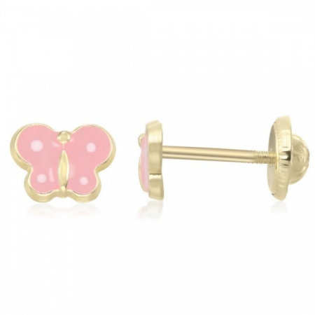 Cercei-copii-cu-protectie-aur-galben-14K-Kalini-Fluturasi-roz [1]
