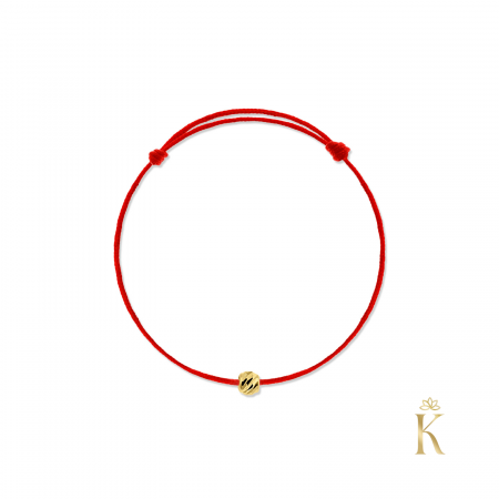 Bratari snur - Bratara-snur-rosu-bebelusi-biluta-aur-galben-14K-2.5mm-Kalini
