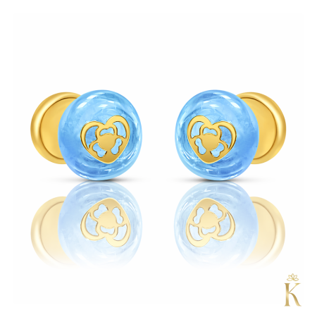 Cercei  Aur - Cercei-aur-cu-protectie-piatra-albastra-Inima-aur-galben