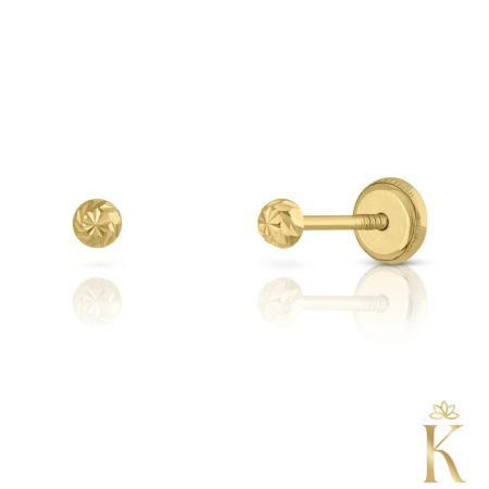Cercei din aur cu protectie - Cercei-aur-copii-piercing-semisfere-striatii-3mm