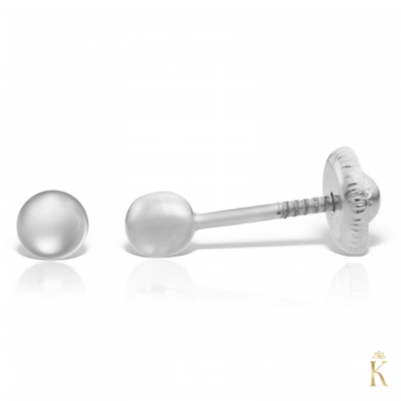 Cercei aur alb - Cercei-copii-aur-alb-18k-Bilute-3mm