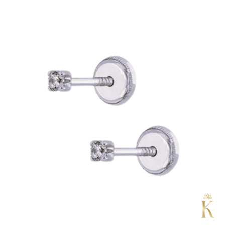 Cercei  bebelusi - Cercei-aur-bebe-piercing-cu-protectie-Piatra-zirconia-2-mm