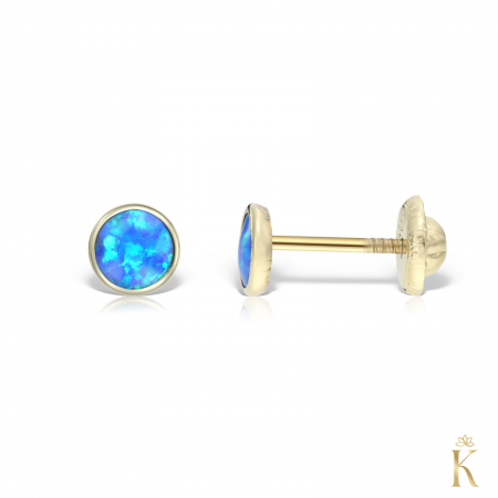 Cercei  piercing - Cercei-piercing-si-nounascuti-aur-cu-Opal-albastru-3mm