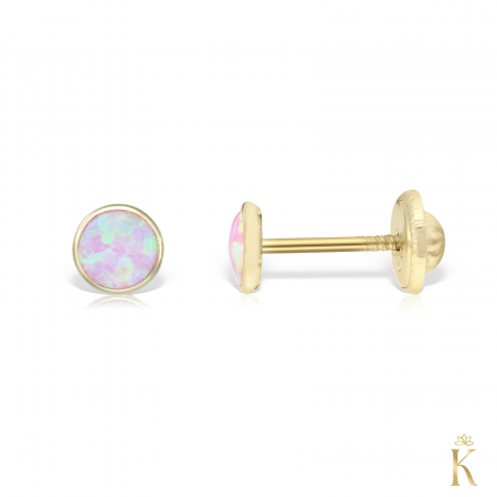 Cercei  Aur - Cercei-piercing-si-nounascuti-aur-cu-Opal-ROZ-3mm