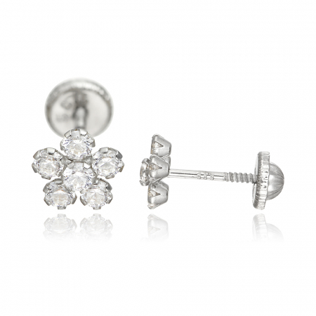 cercei-protectie-aur-alb-14K-Flori-mari-cu-6 pietricele-zirconia [0]