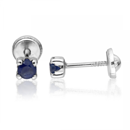 Cercei din aur cu pietre pretioase - cercei-cu-protectie-aur-alb-14k-piatra-safir-3-5-mm