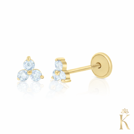 Cercei fetite 1 an+ - Cercei-aur-copii-cu-protectie-Topaz-albastru