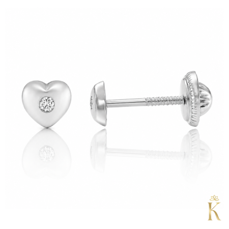 Bijuterii cu diamante - cercei-cu-protectie-aur-alb-14k-inimioare-cu-diamant