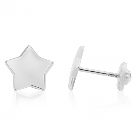 Cercei din aur cu protectie - cercei-cu-protectie-aur-alb-14k-stelute-4-mm