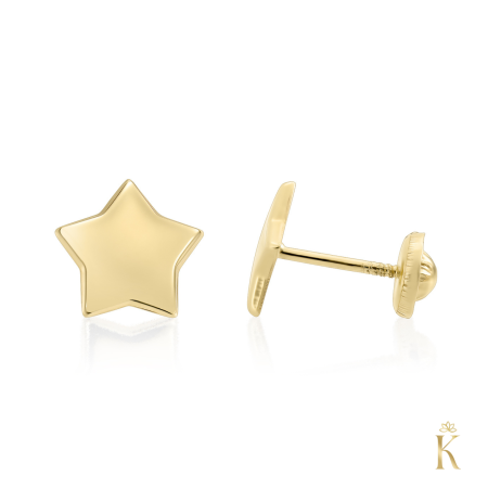 Cercei din aur cu protectie - cercei-cu-protectie-aur-galben-14k-stelute-4-mm