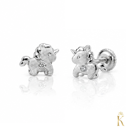 Cercei  bebelusi - Cercei-copii-aur-alb-Unicorni