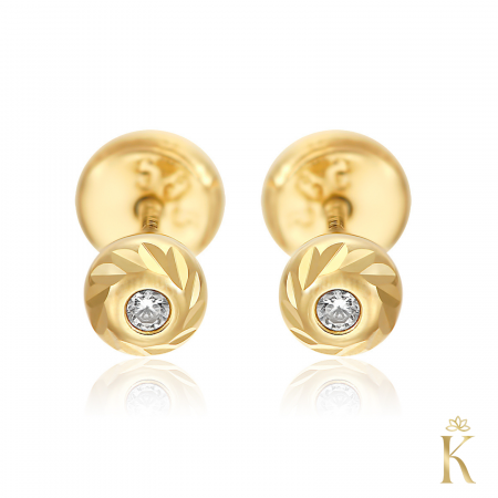 Cercei-cu-protectie-din-aur-pentru-copii-Bilute-clasice-striatii-4mm [2]