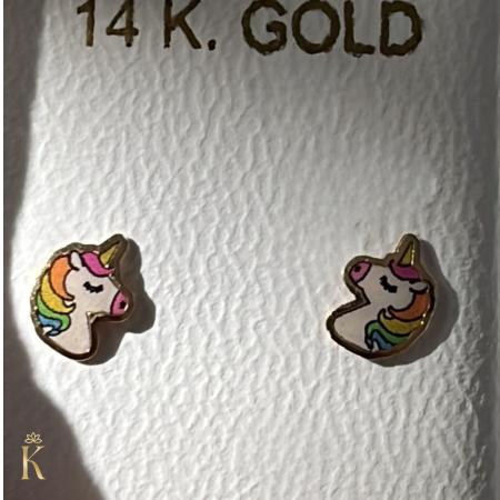 Cercei-aur-copii-Unicorni-6x5mm [2]