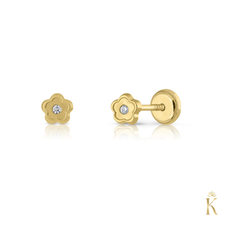 Cercei  bebelusi - Cercei-bebelusi-aur-galben-18k-Floricele