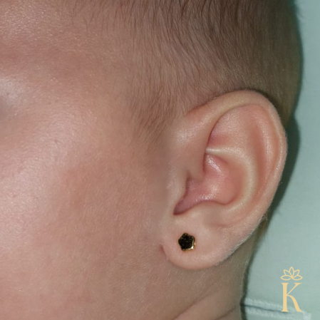 Cercei-bebelusi-aur-galben-18K-Floricele-pline-4mm-Kalini [1]
