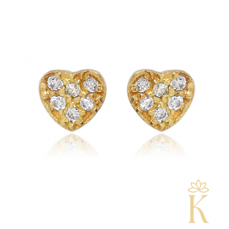 Cercei-protectie-copii-Kalini-aur-galben-18K-Inimioare-4,5mm-pietricele-zirconia [0]