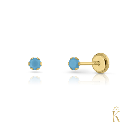 Cercei din aur cu protectie - Cercei-bebe-aur-18K-Piatra-Turcoaz