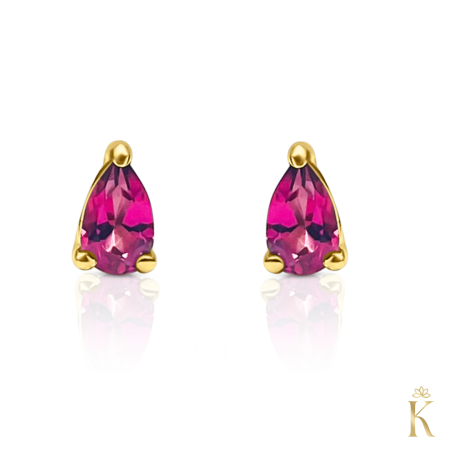 Cercei  Aur - Cercei-aur-18K-copii-cu-protectie-Topaz-roz