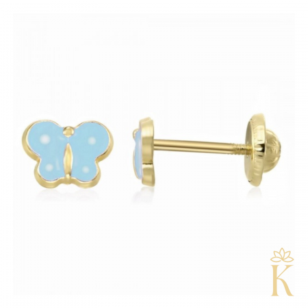 Cercei-copii-cu-protectie-aur-galben-9K-Kalini-Fluturasi-albastri [1]