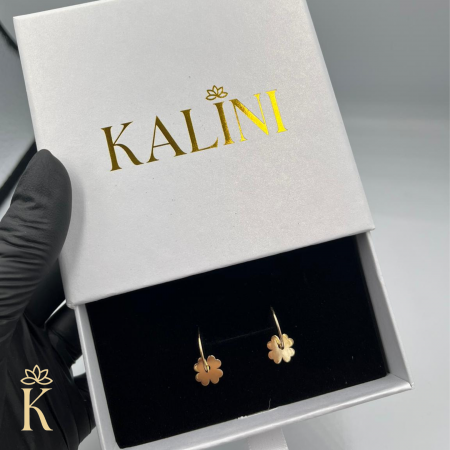 Cercei-adolescenti-aur-tortite-cu-pandantiv-trifoi-Kalini [1]