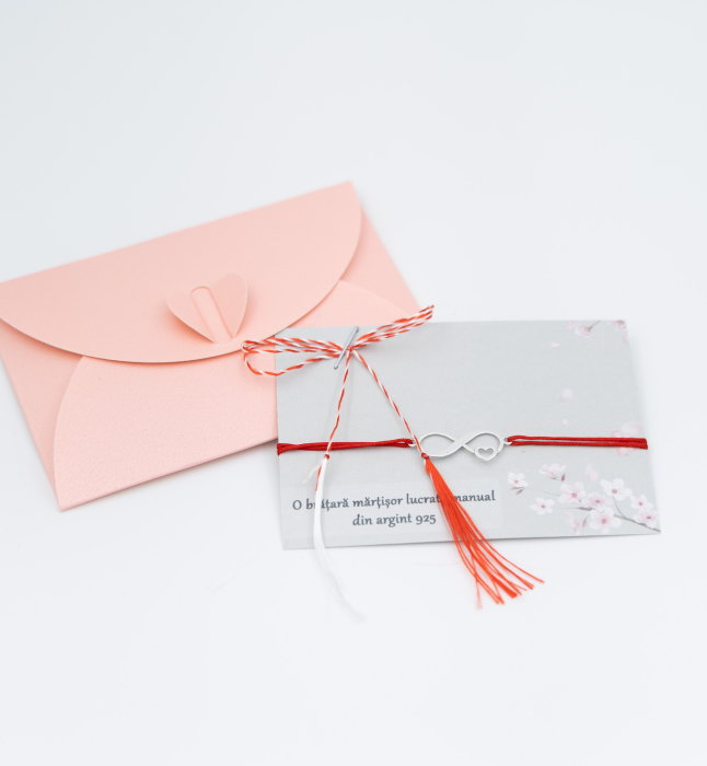 Bratara Martisor din argint - Inifinit cu inimioara [2]
