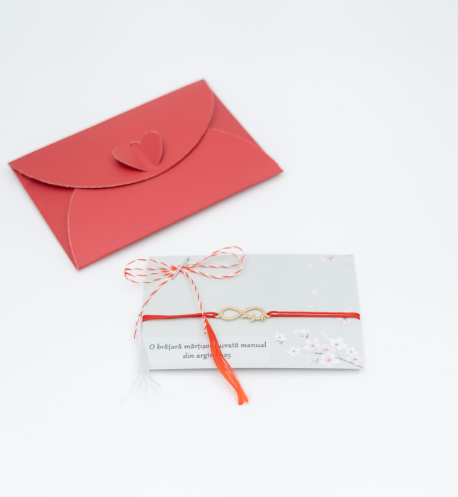 Bratara Martisor din argint placat cu aur - Infinity bird [2]