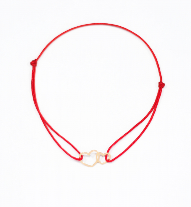 Bratara Martisor din argint placat cu aur  - Inimioare [2]