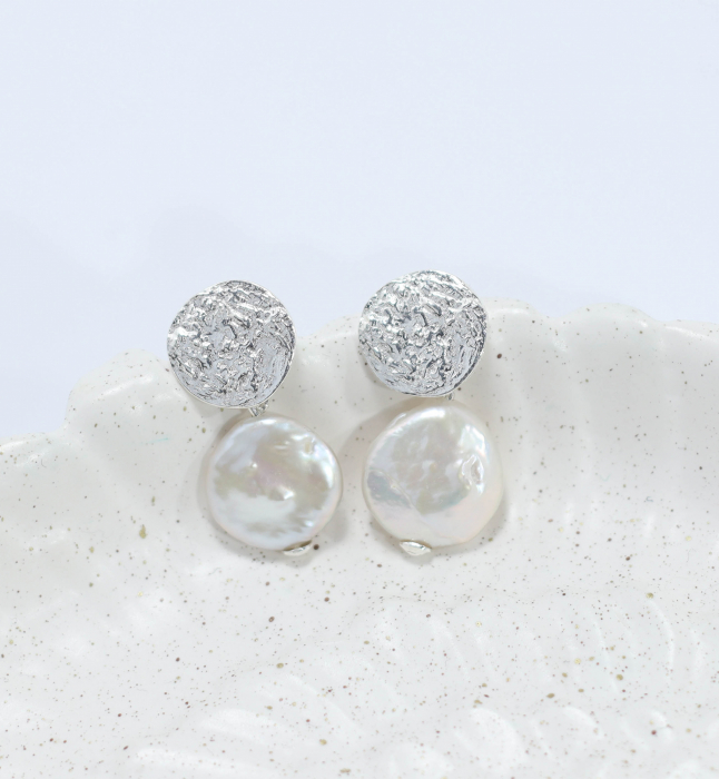 Cercei din argint Moon Pearl [4]