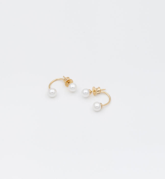 Cercei din argint placat cu aur si perle naturale -  Duet Pearls [2]