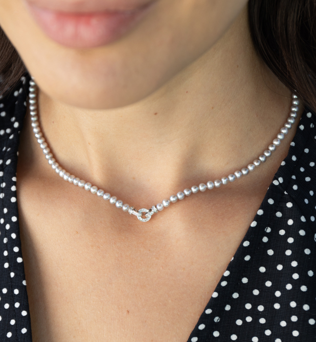 Colier cu perle naturale din argint - Grace [2]