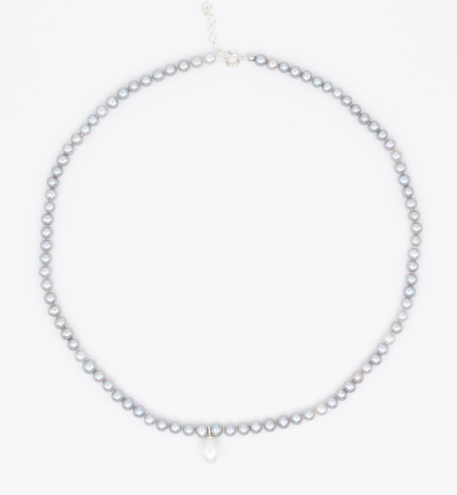 Colier cu perle de cultura gri din argint - Grey Pearl [1]