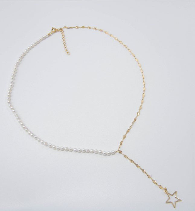Colier de perle din argint  - Golden Star [2]