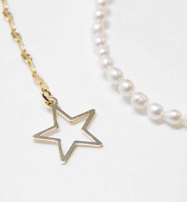 Colier de perle din argint  - Golden Star [3]