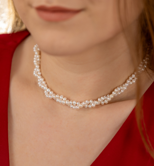 Colier din argint cu perle de cultura  - Twisted Pearls [3]