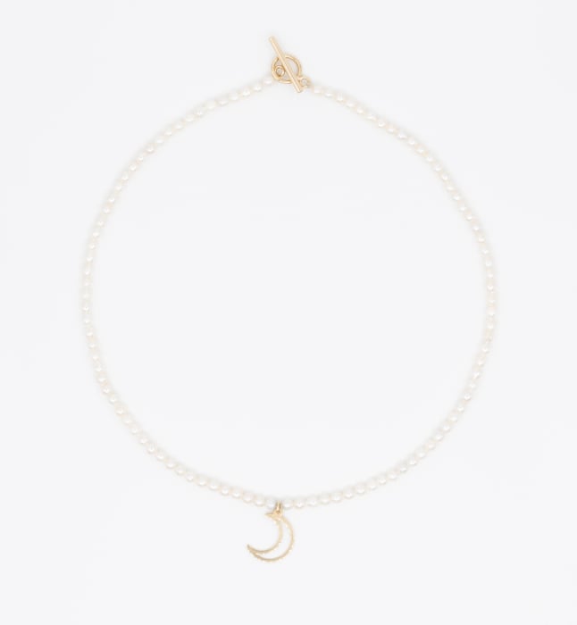 Colier din argint cu perle  -  Golden Moon [1]