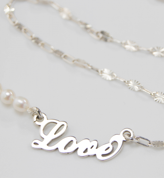 Colier din argint cu perle  - Love [2]