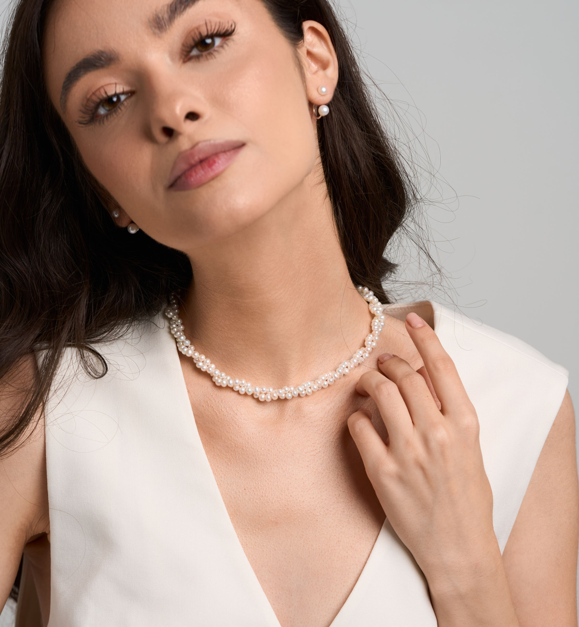 Colier din argint cu perle naturale - Twisted Pearls [3]