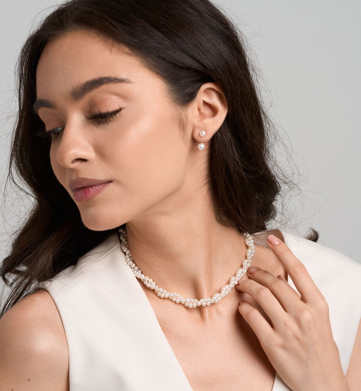 Colier din argint cu perle naturale - Twisted Pearls [4]