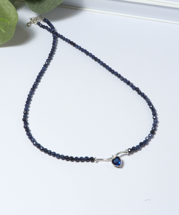 Colier din argint cu safir - Blue Heart [3]
