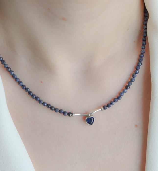 Colier din argint cu safir - Blue Heart [2]