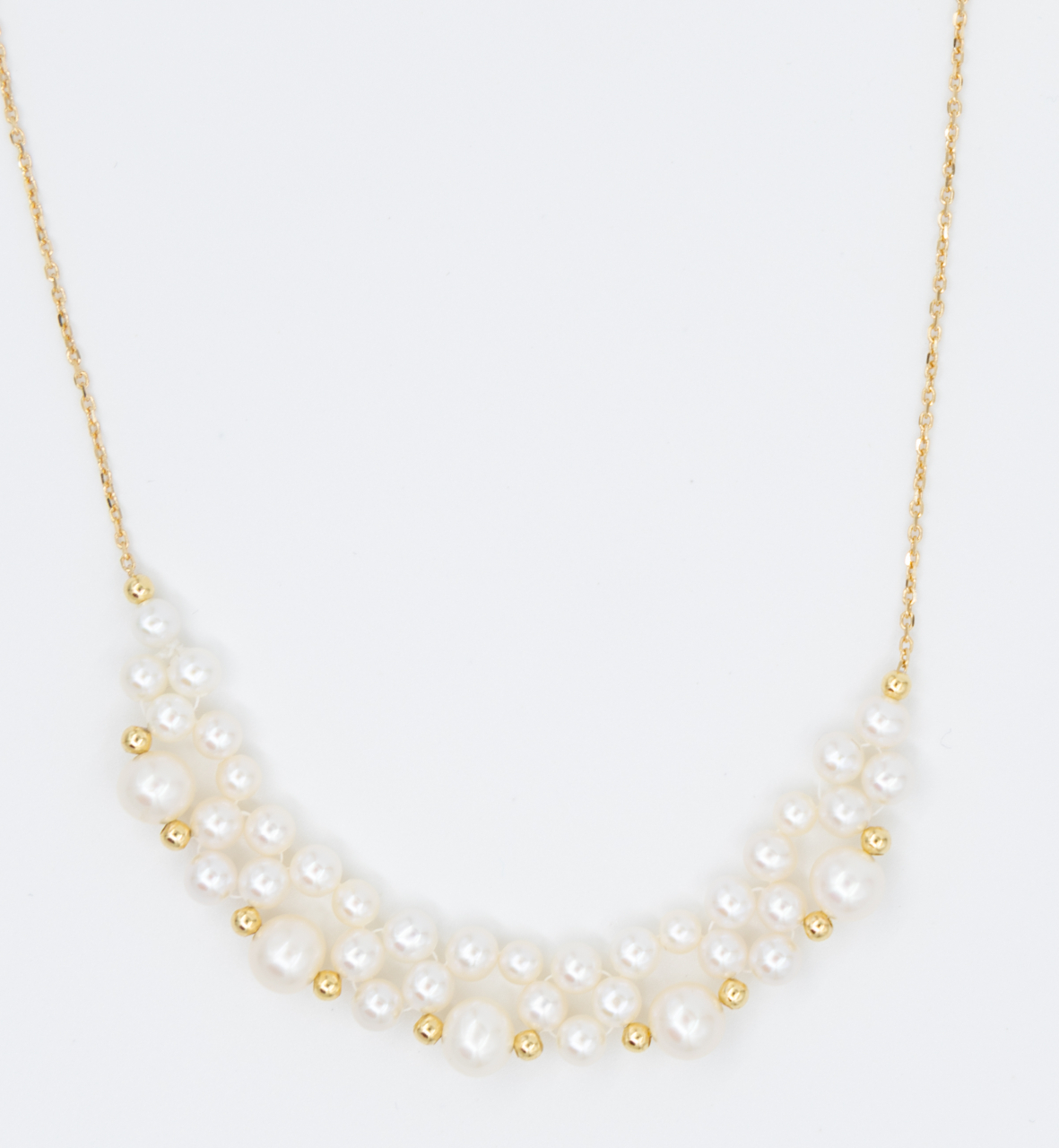 Colier din argint placat cu aur si perle naturale  -  Bride Pearl [2]